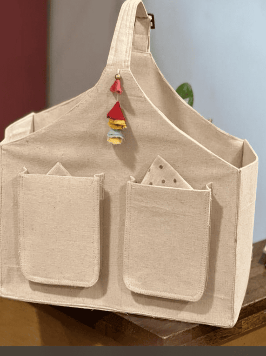 Khadi Women's Handbag – Timeless Elegance with Functional Front Pockets