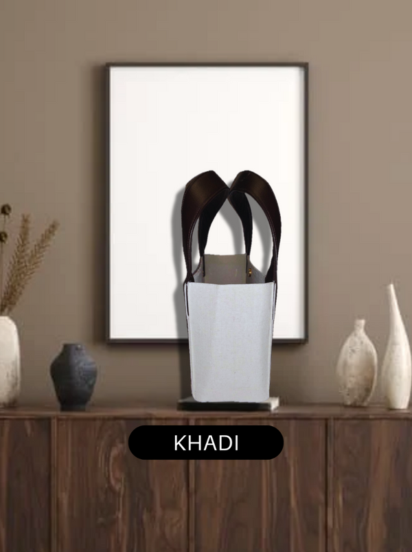 Khadi Women's Handbag with Vegan leather– Sustainable, Stylish, and Secure