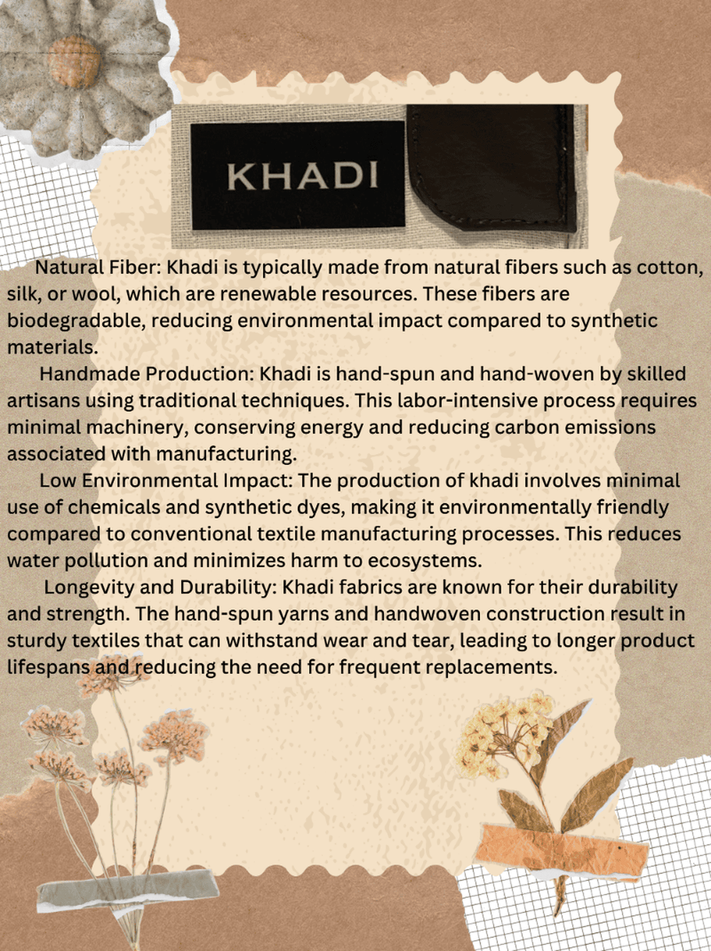 Khadi Women's Handbag with Vegan leather– Sustainable, Stylish, and Secure