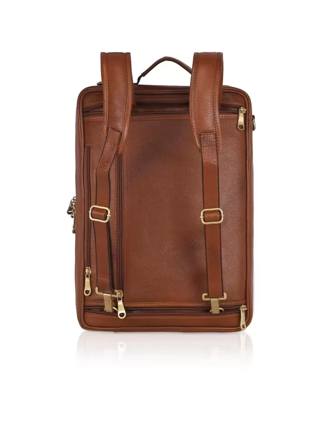 Back pack office-cum laptop leather bag - 5 style carry