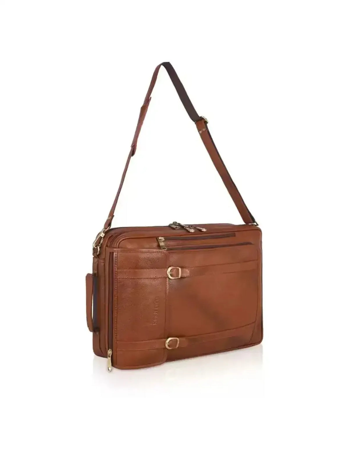 A Tan Leather Office-cum-Laptop Bag