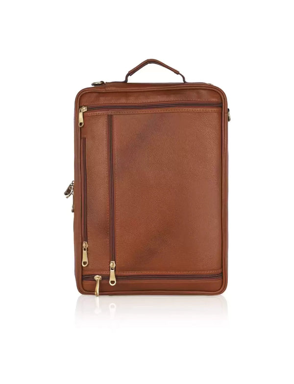 Tan Leather Office-cum-Laptop Bag
