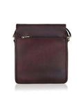 Brown leather crossbody bag on a white background