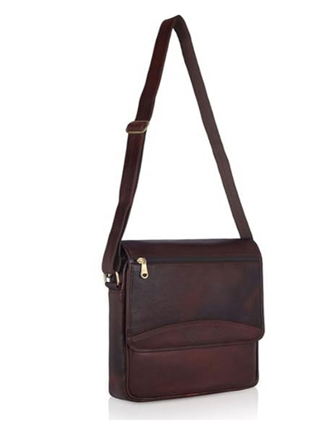 Men's messenger leather bag - Brown