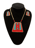 Blue mountain design necklace set - Women | E-Khadi