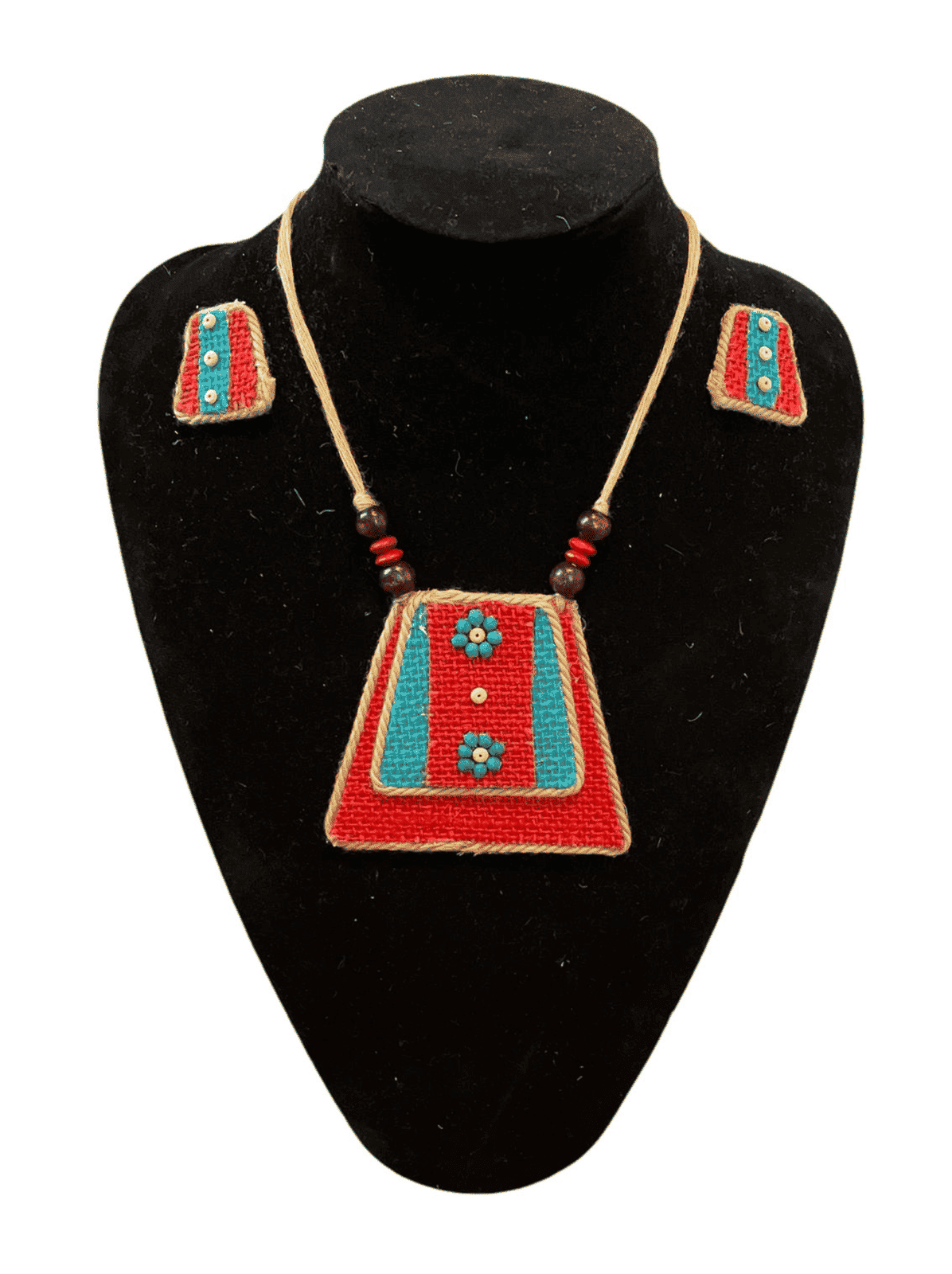 Blue mountain design necklace set - Women | E-Khadi