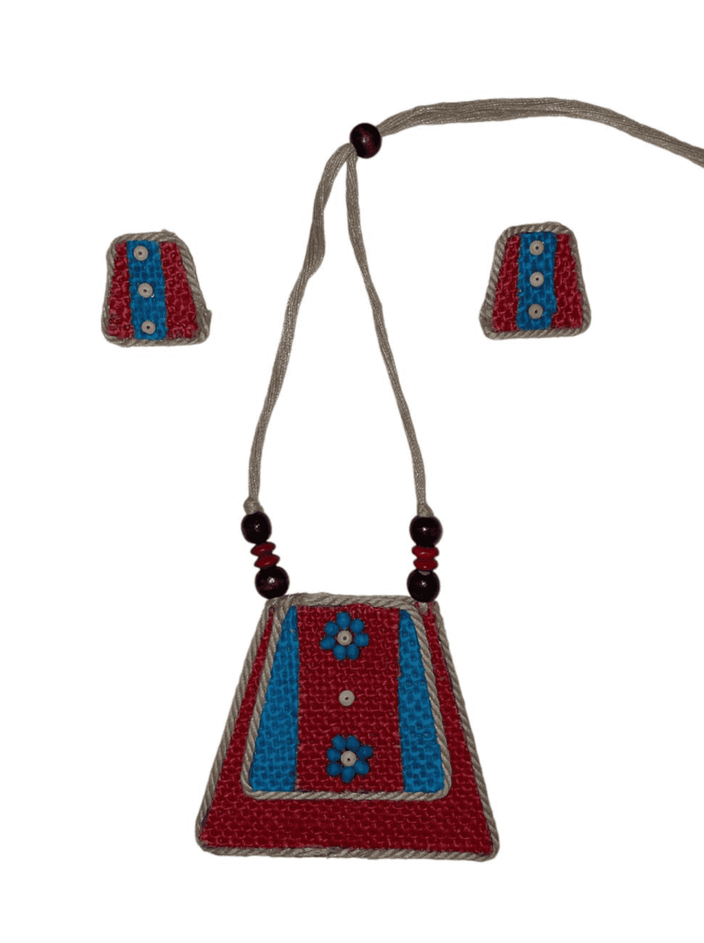 Blue mountain design necklace set - Women | E-Khadi