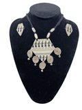 Tribal block print with burlap tassel necklace set - Women | E-Khadi