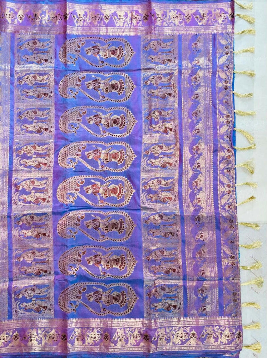 Two tone purple silk saree