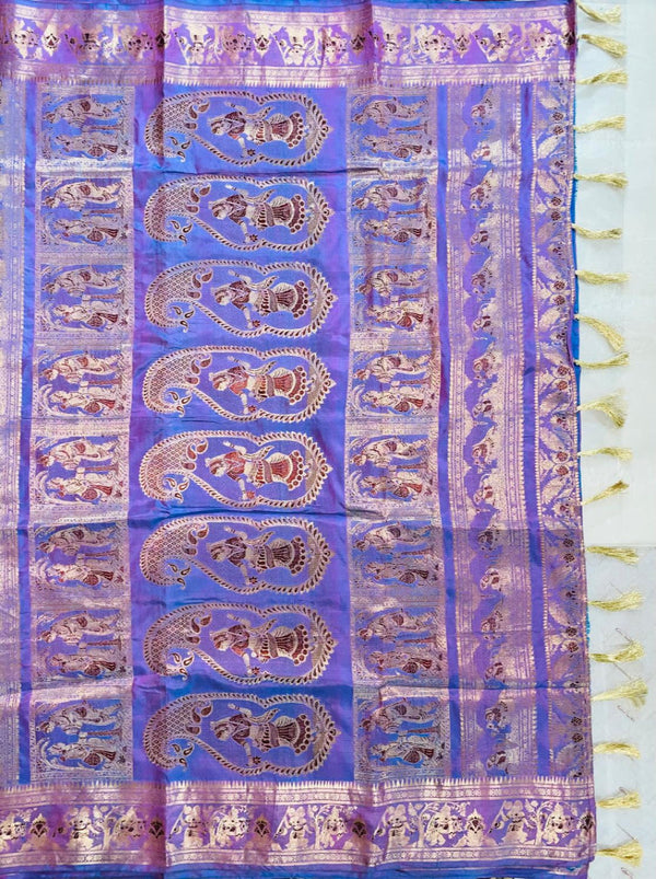 Two tone purple silk saree