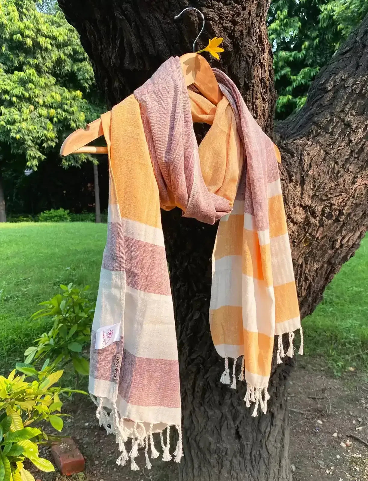 Stole Withe Unisex Multicolor Stole with Tassels – E-Khadi USA