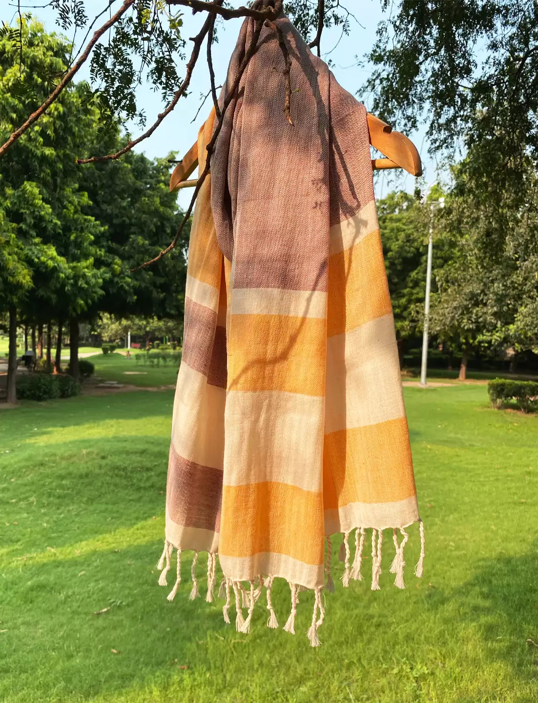 Unisex multicolor stole with two side tassel