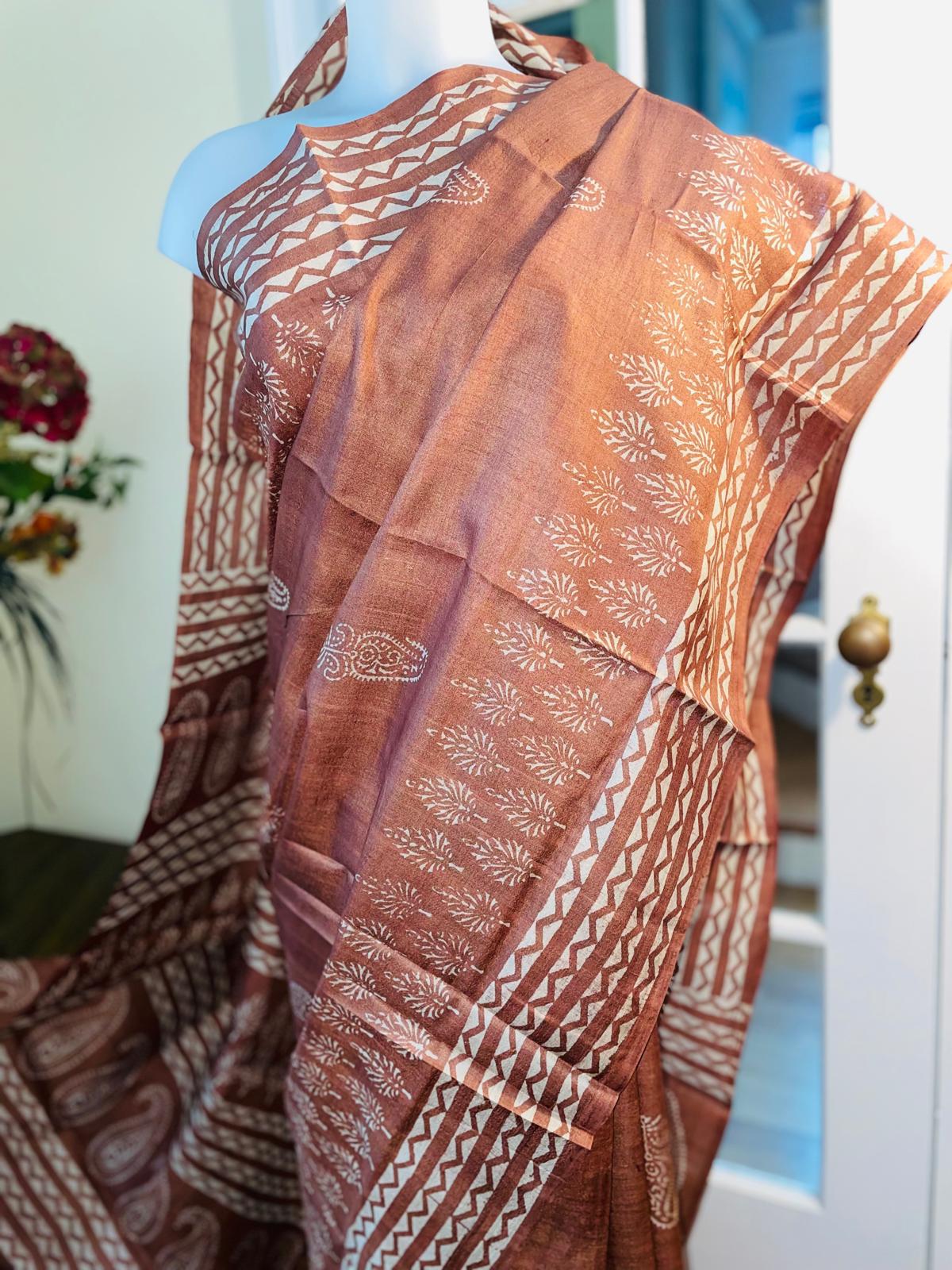 Handwoven Tussar silk saree