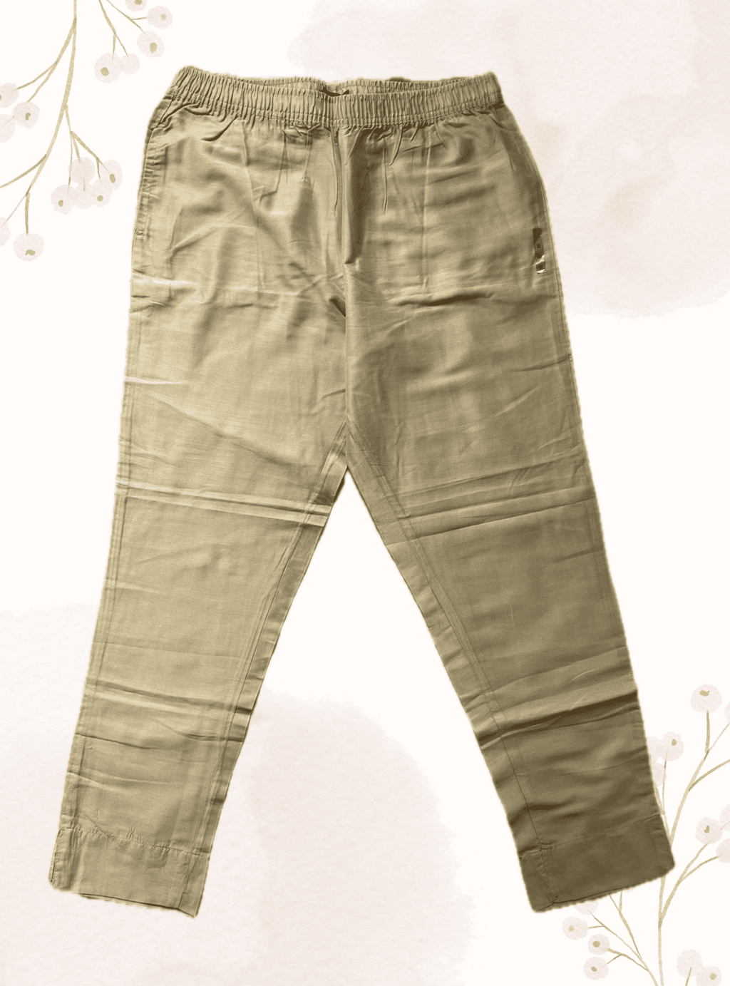 Women Beige Slim Fit Solid Regular Trousers