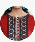 Women navy blue & red printed A-line dress COTTON NAVY S