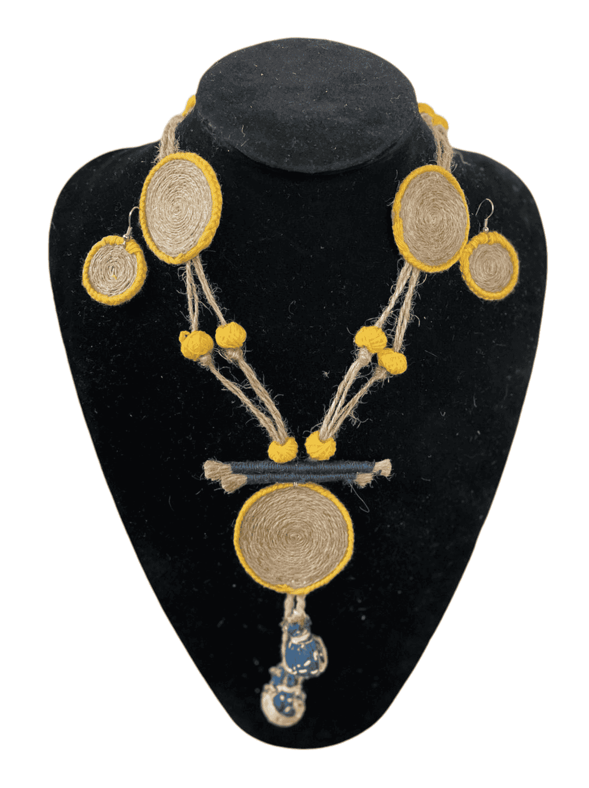 Yellow Coin shape Necklace set - Women | E-Khadi