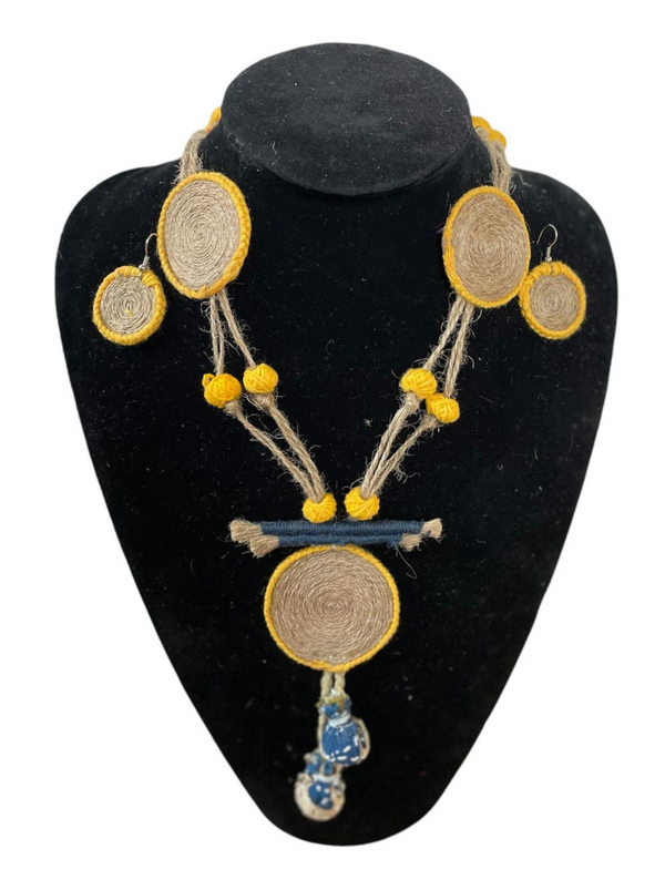 Yellow Coin shape Necklace set
