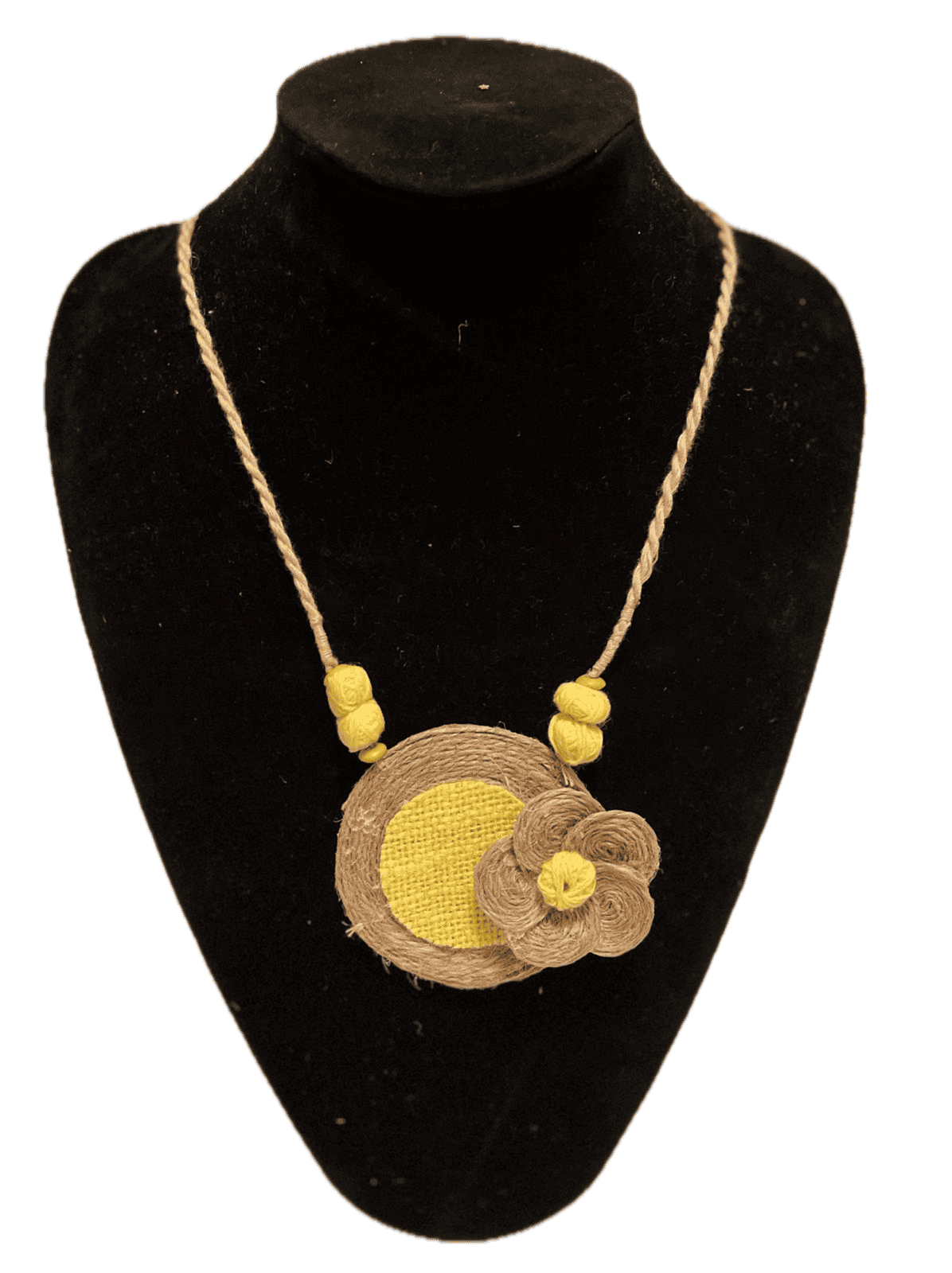 Rounded Yellow Flower Tassel Jewelry Set