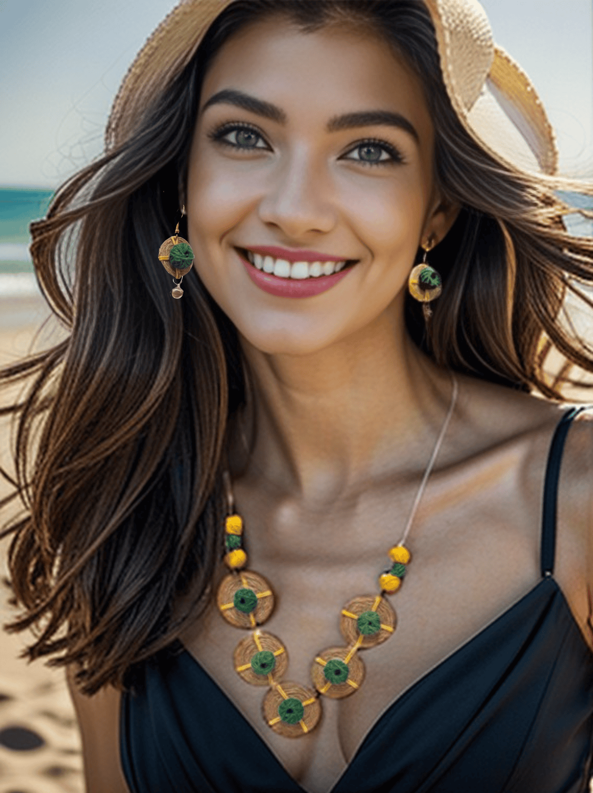 Coin Green Tassel Set