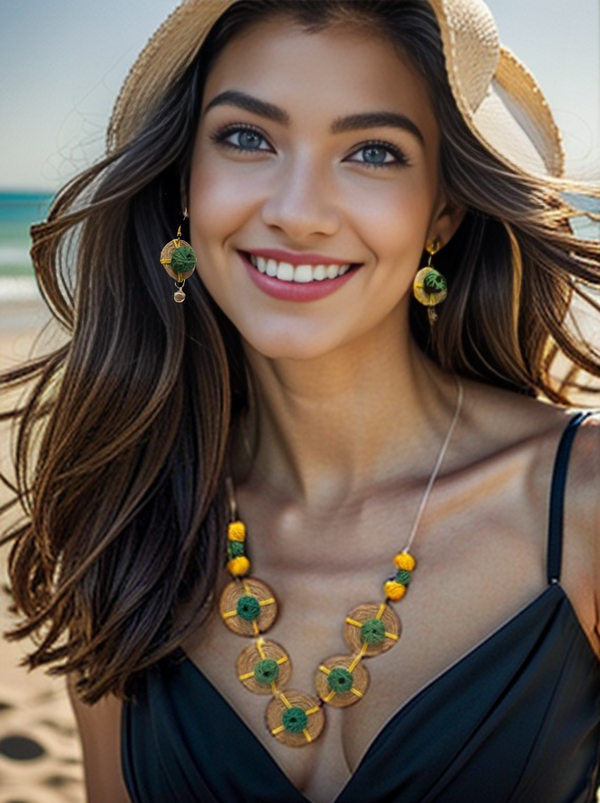 Coin Green Tassel Set