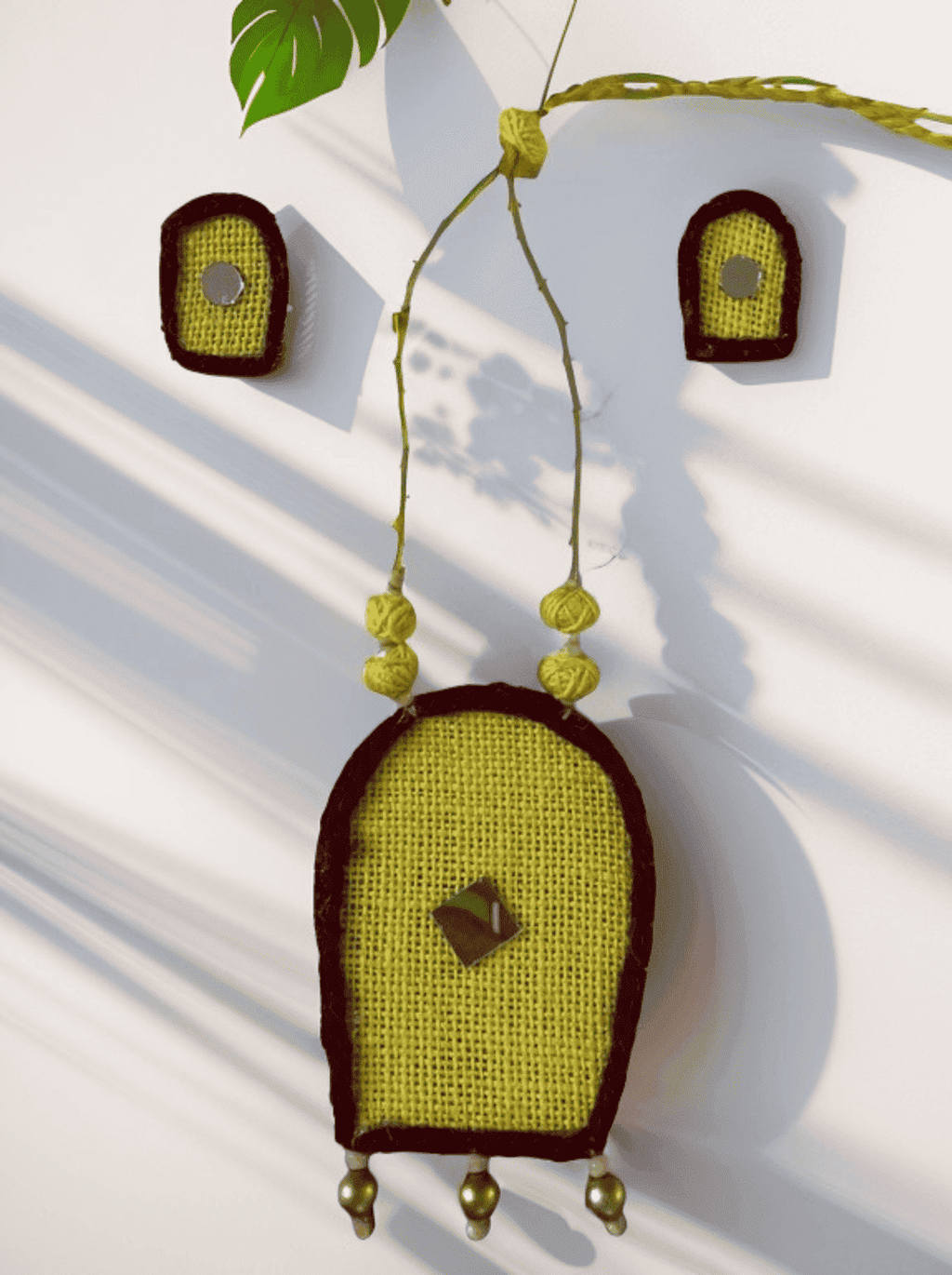 Yellow Robot shaped necklace set - Women | E-Khadi