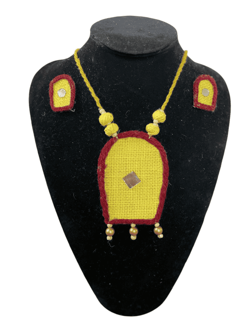 Yellow Robot shaped necklace set - Women | E-Khadi
