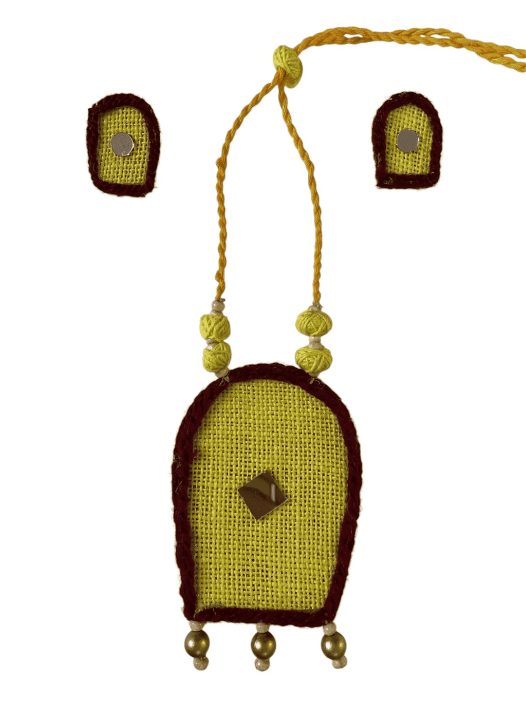 Yellow Robot shaped necklace set - Women | E-Khadi