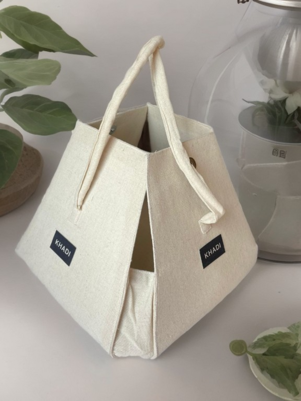 Khadi Handbag for Women – Sustainable Gift Bag with Khadi Handle